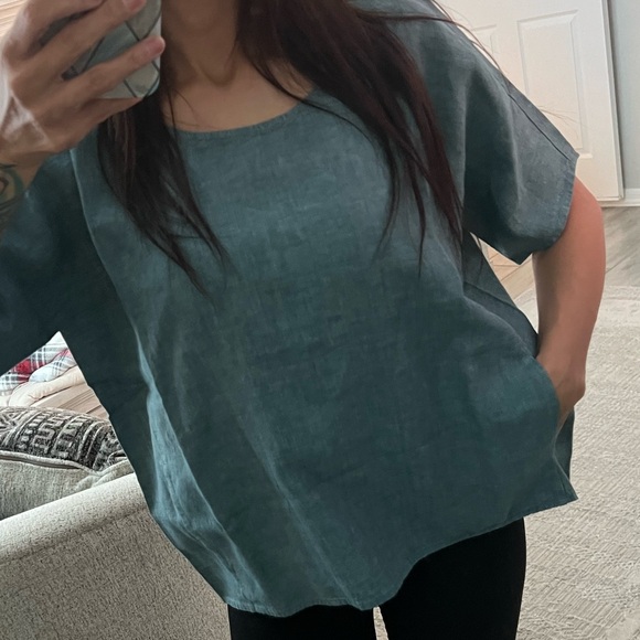 Eileen Fisher Boxy Linen Top - Picture 8 of 11